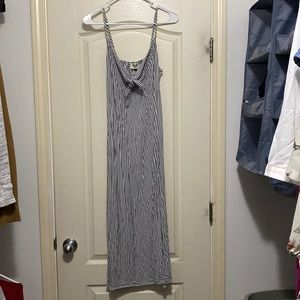 Show me your mumu grey & white striped maxi dress